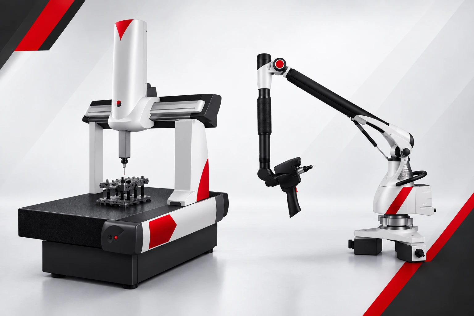 Máquinas de Medição Tridimensional Vector Metric: CMM de Ponte CNC/Manual e Braço de Medição Articulado Portátil 7 Eixos